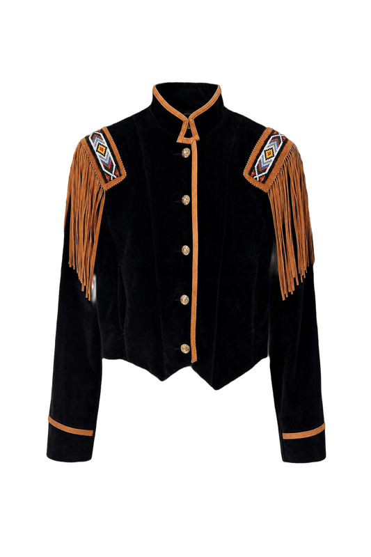 1970s Black Velvet Jacket - Front View