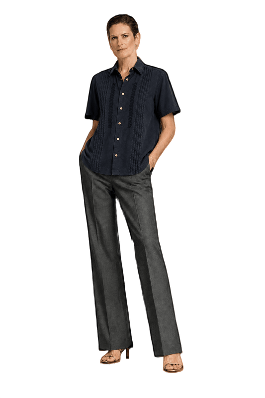 1990s Black Cotton Blend Shirt - Model