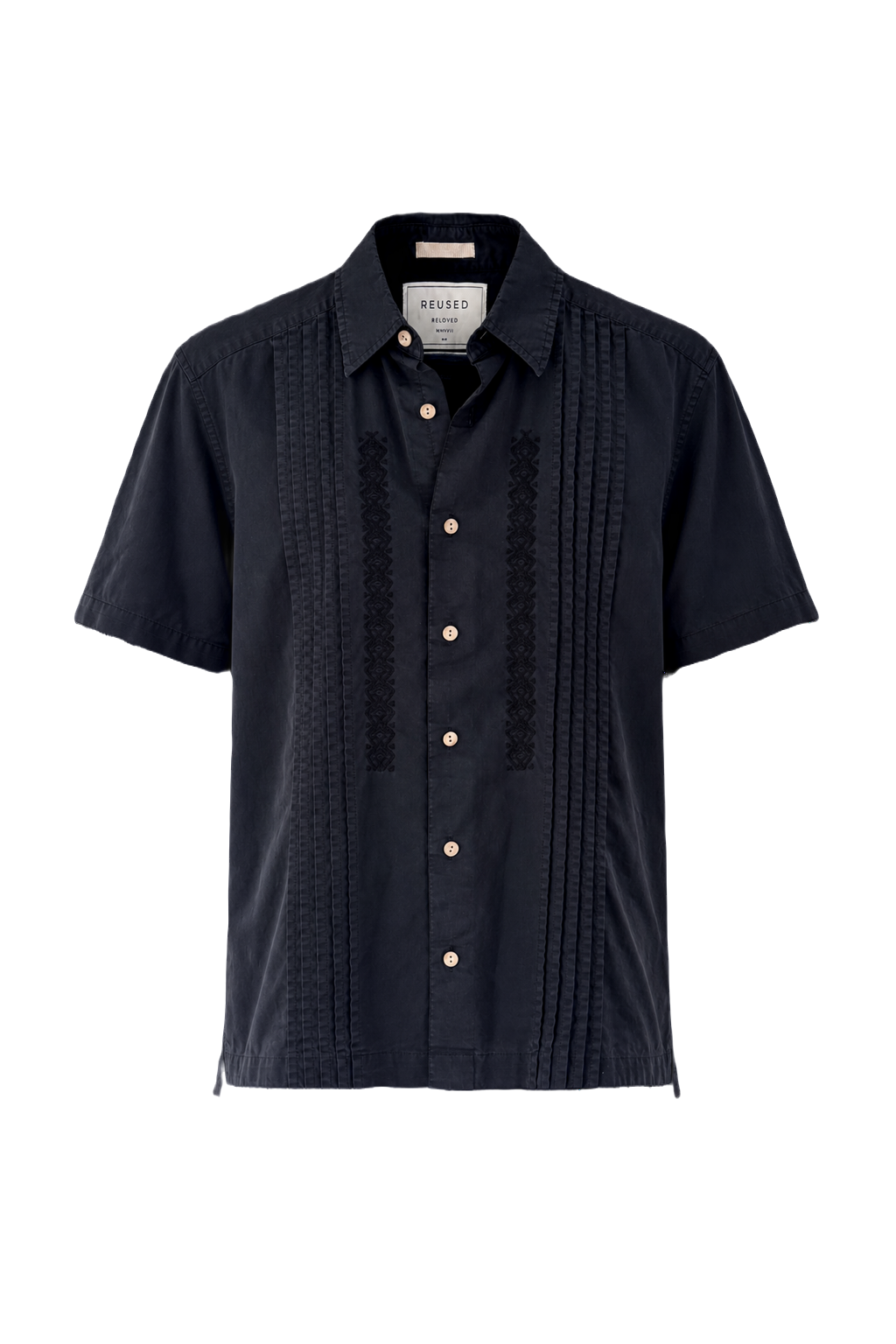 1990s Black Cotton Blend Shirt - Front View