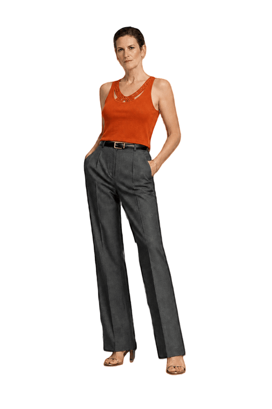 1990s Orange Cotton Tank Top - Model