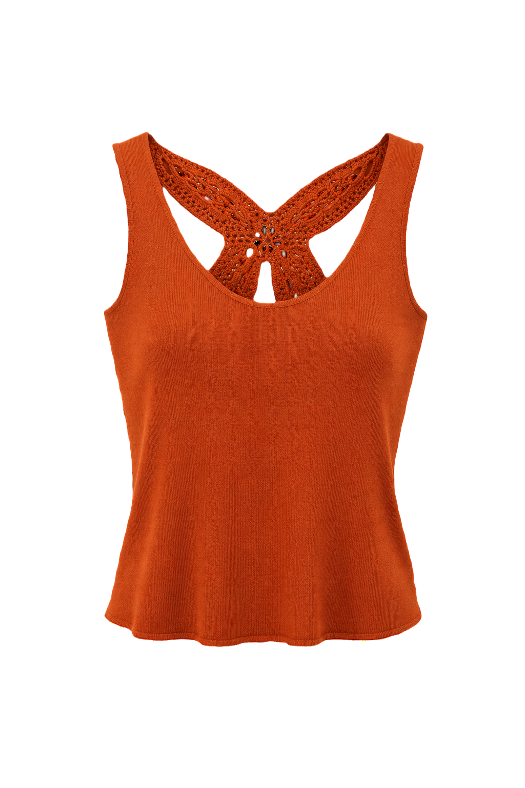 1990s Orange Cotton Tank Top - Front View