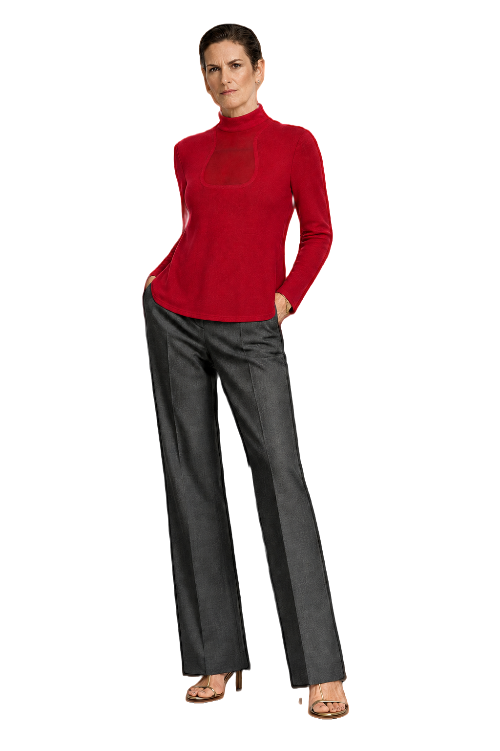 1990s Red Knit Sweater - Model