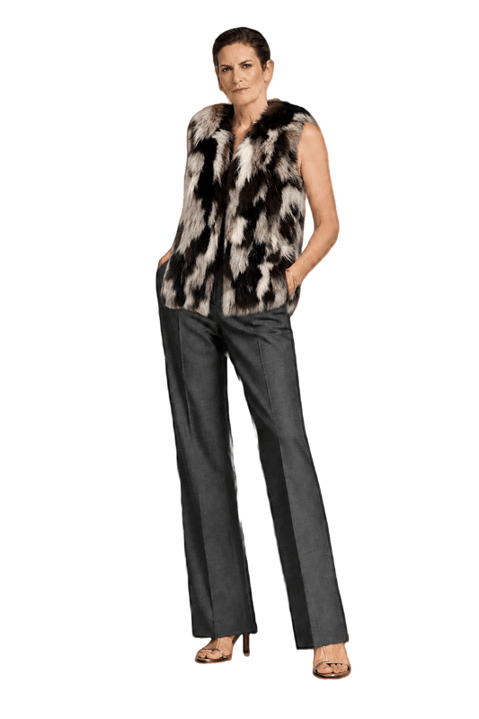 1990s Multicolor Fur Vest - Model