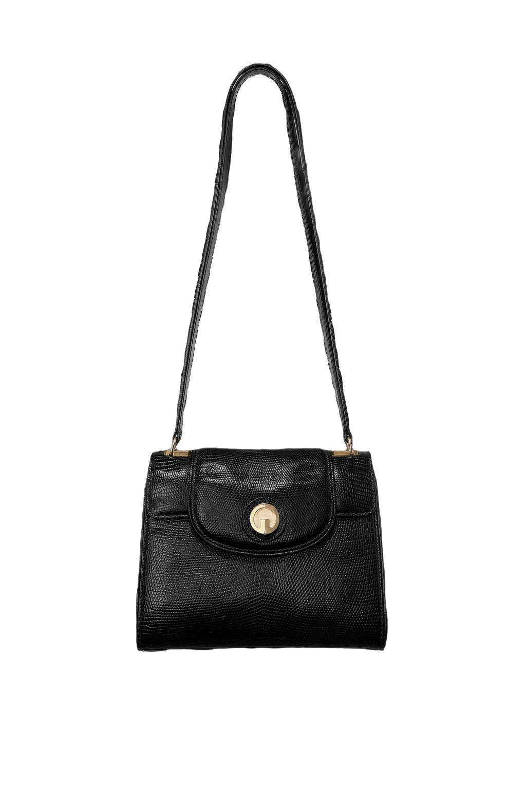 1990s Black Leather Bag - Front View