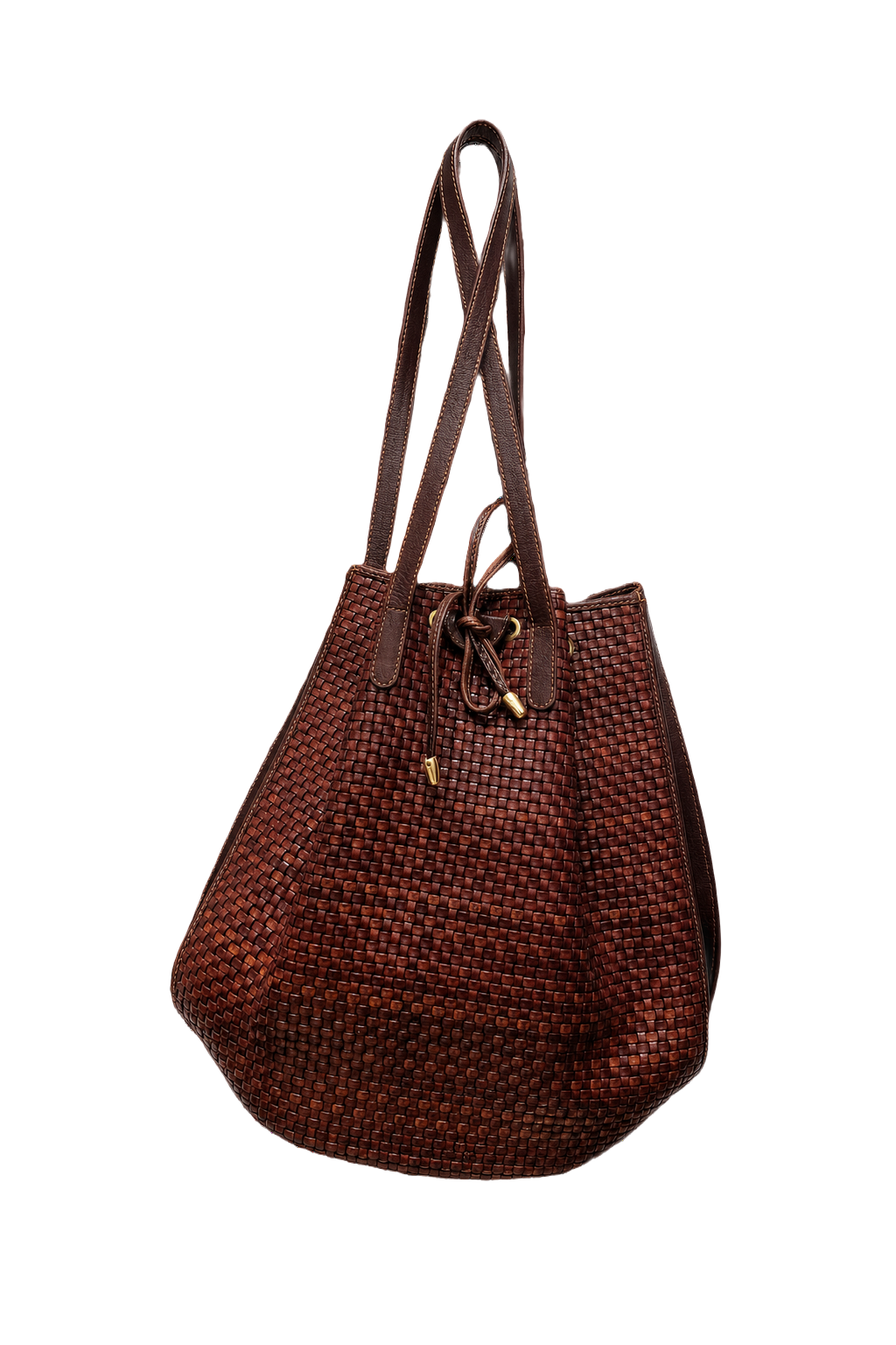 1980s Brown Leather Bag - Front View