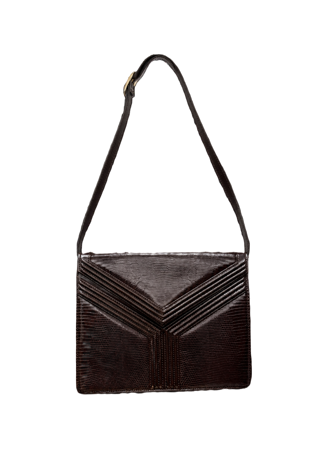1990s Dark Brown Leather Bag - Front View