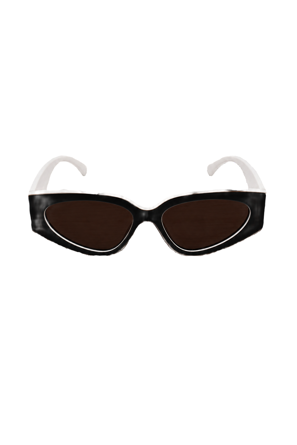 1990s Black and White Acetate Sunglasses - Front View