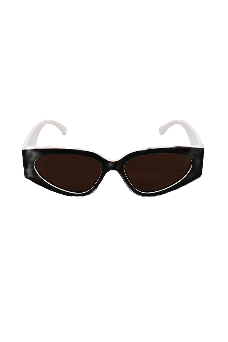 1990s Black and White Acetate Sunglasses - Front View