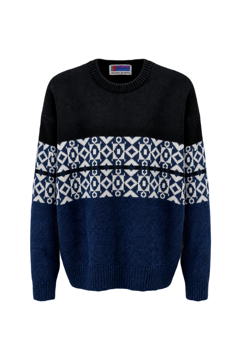 1970s Black Wool Sweater - Front View