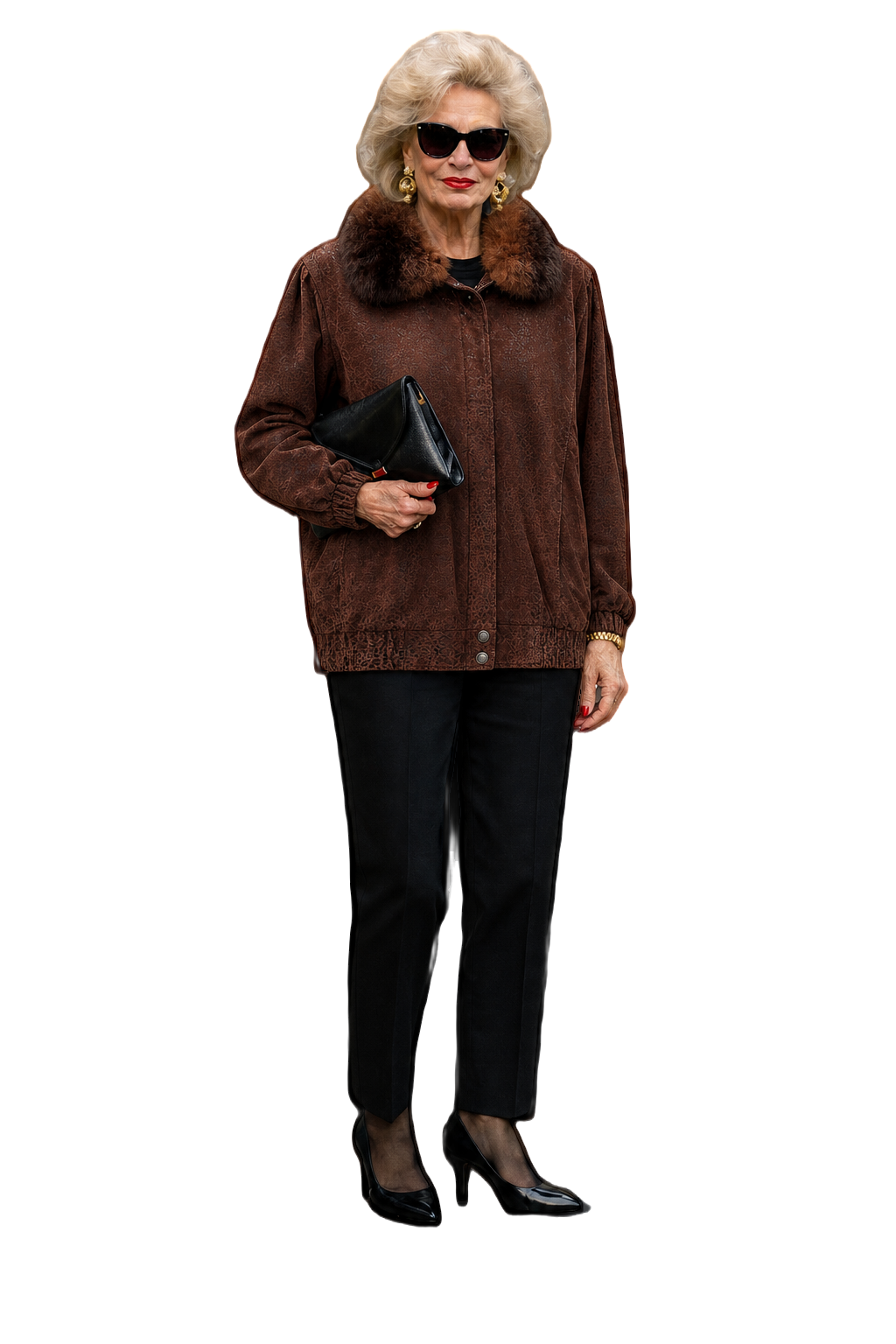 1990s Dark Brown Suede Jacket - Model