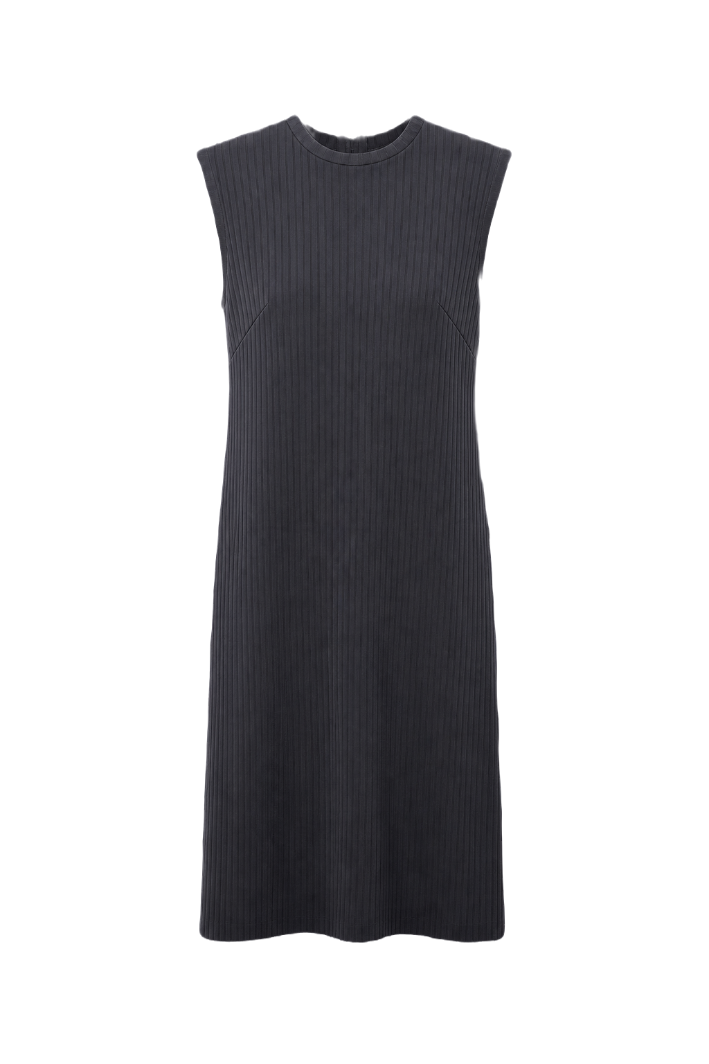 1960s Navy Blue Polyester Shift Dress - Front View