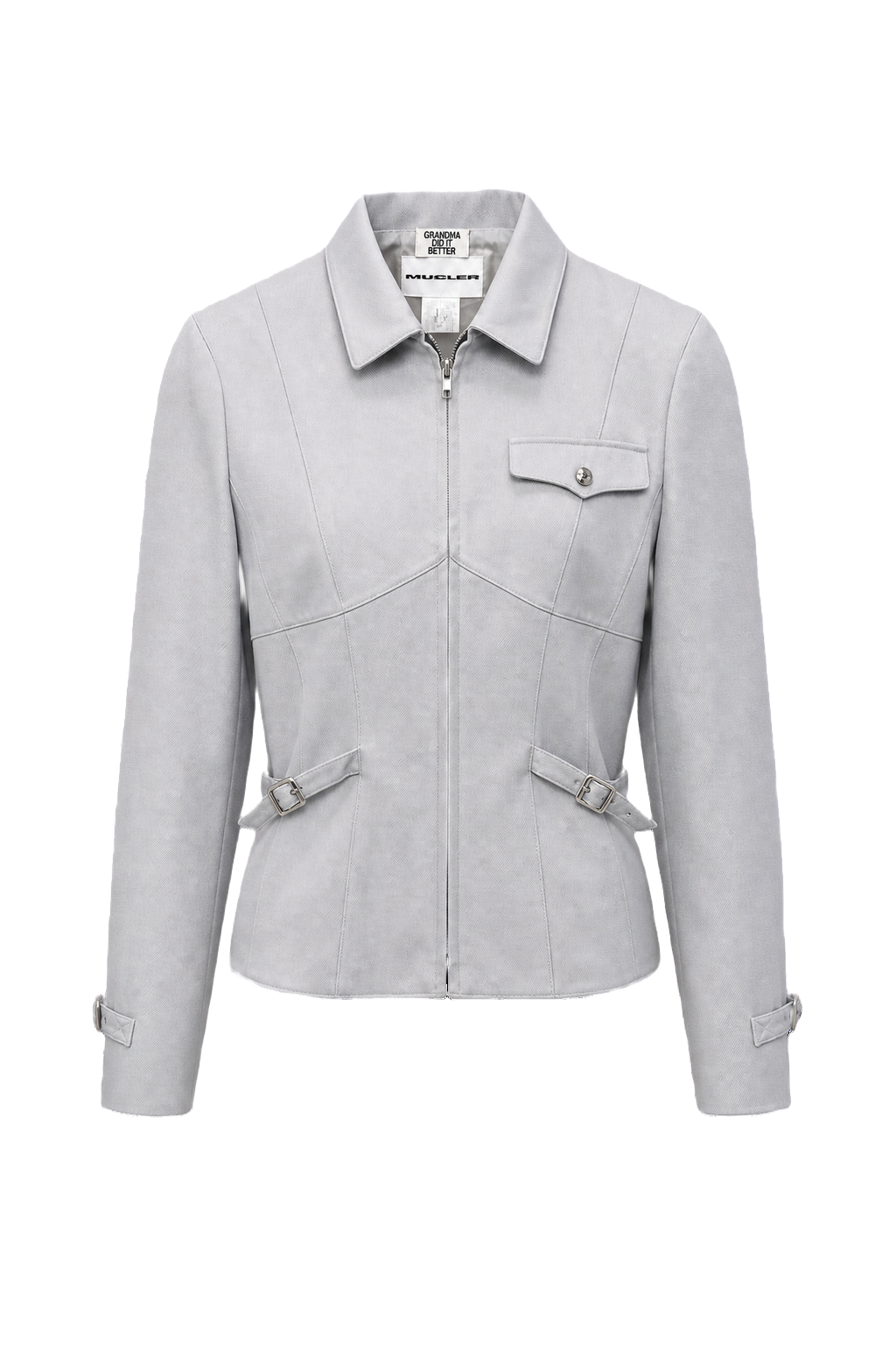 1990s Light Grey Unknown Jacket - Front View