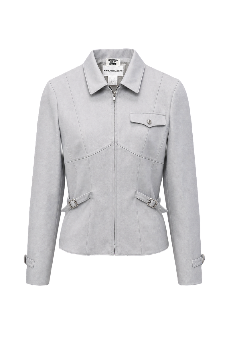 1990s Light Grey Unknown Jacket - Front View