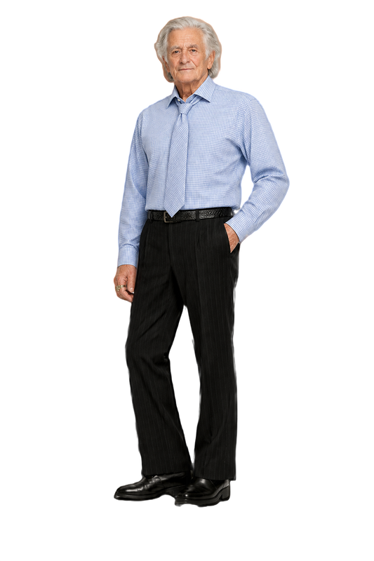 1970s Light Blue Cotton Dress Shirt - Model