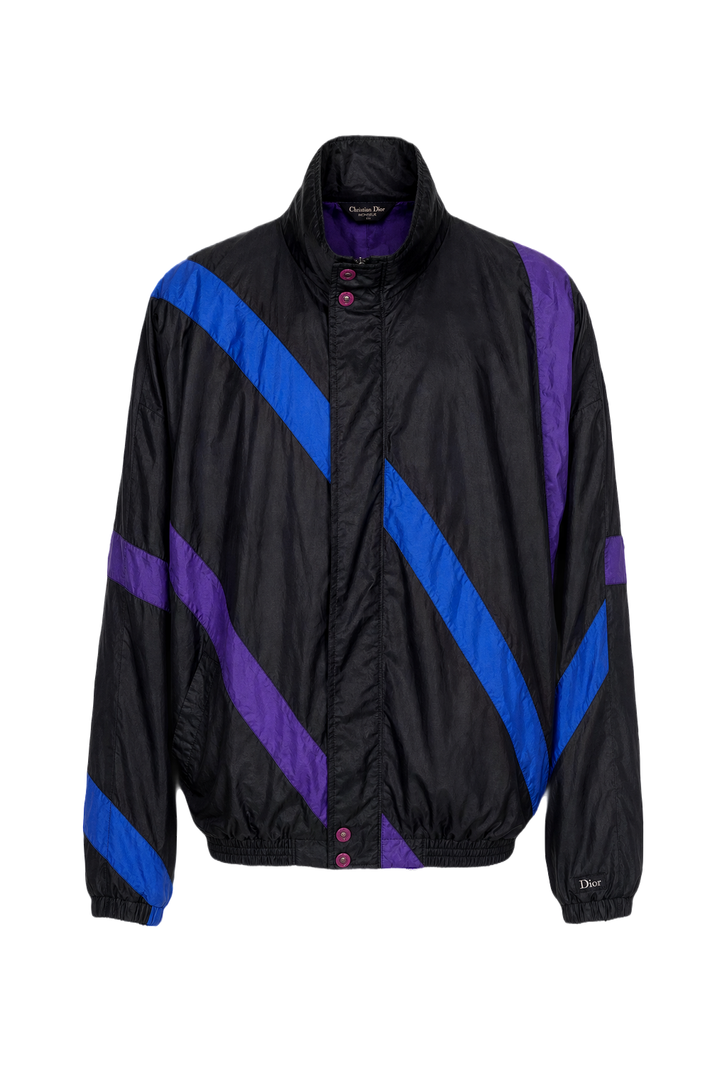 1980s Navy Blue Nylon Jacket - Front View
