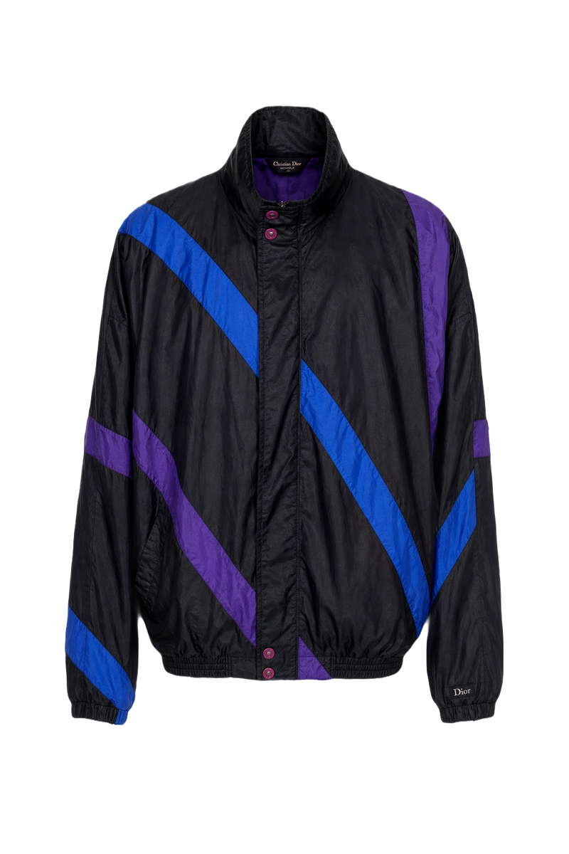 1980s Navy Blue Nylon Jacket - Front View