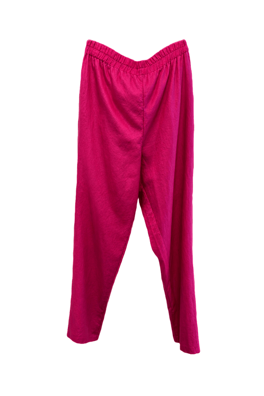 1980s Bright Pink Synthetic Pants - Front View