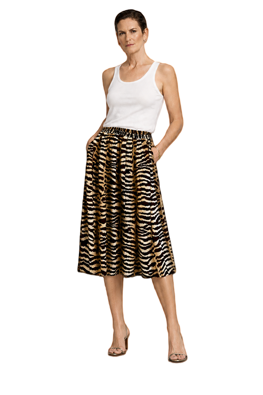 1990s Brown Polyester Skirt - Model