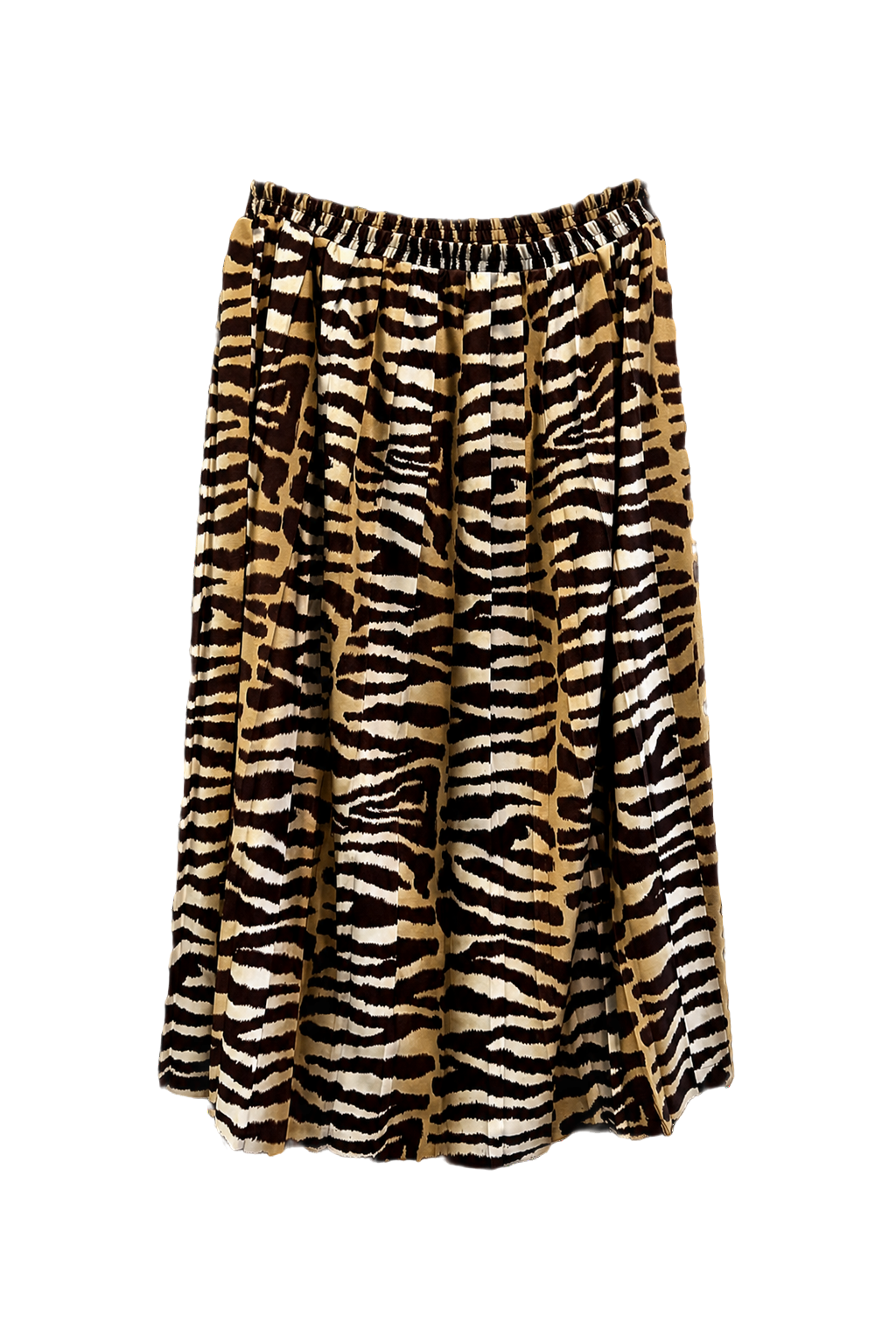 1990s Brown Polyester Skirt - Front View