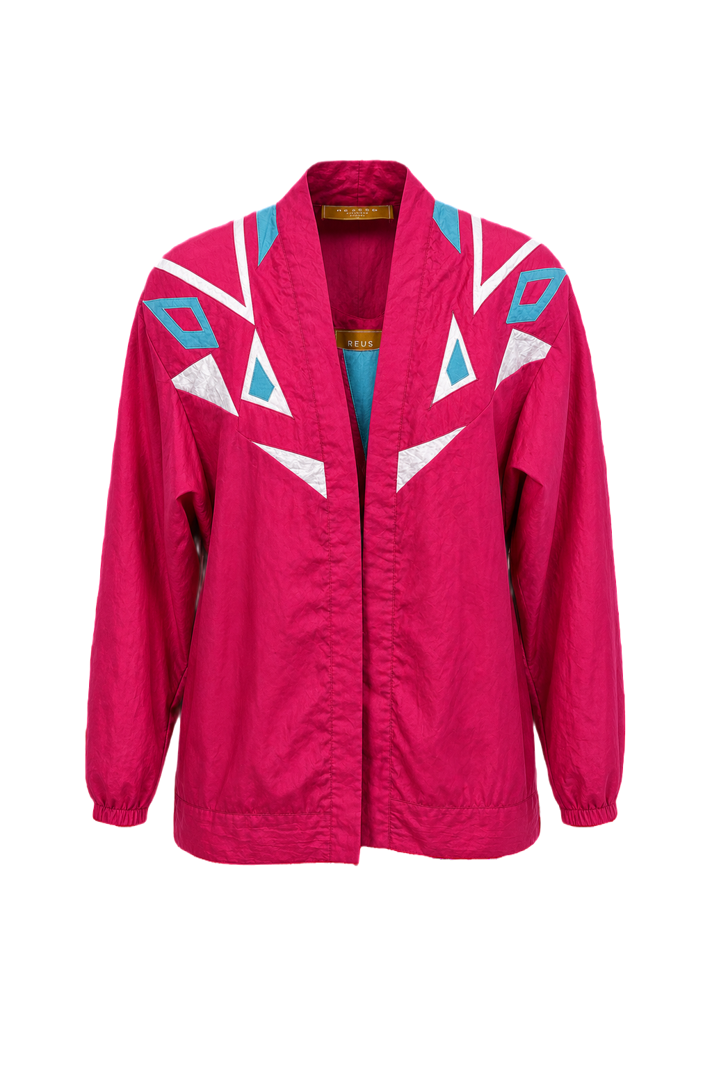 1980s Magenta Synthetic Jacket - Front View
