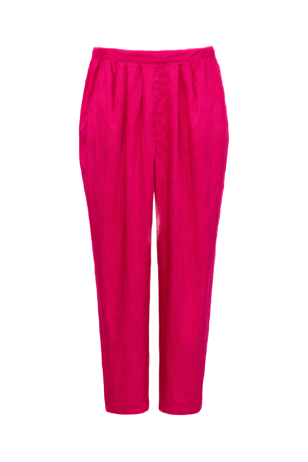1980s Hot Pink Polyester Trousers - Front View