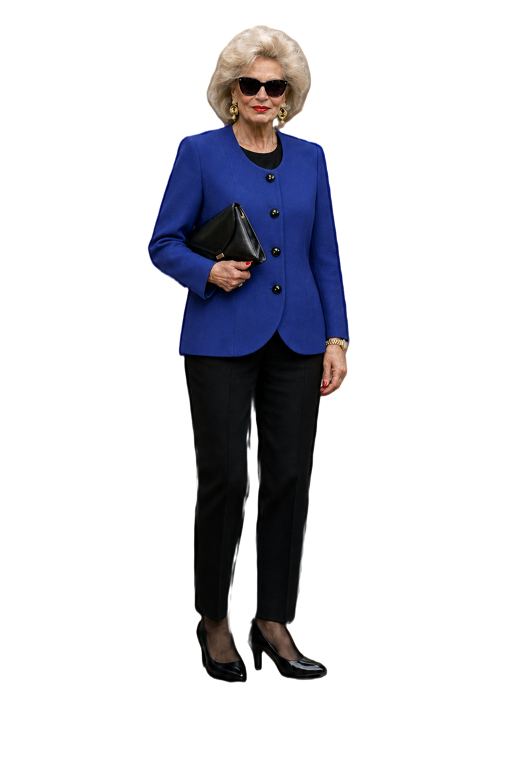 1980s Blue Wool Blazer - Model