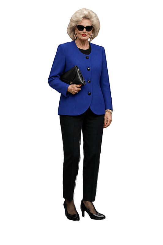 1980s Blue Wool Blazer - Model