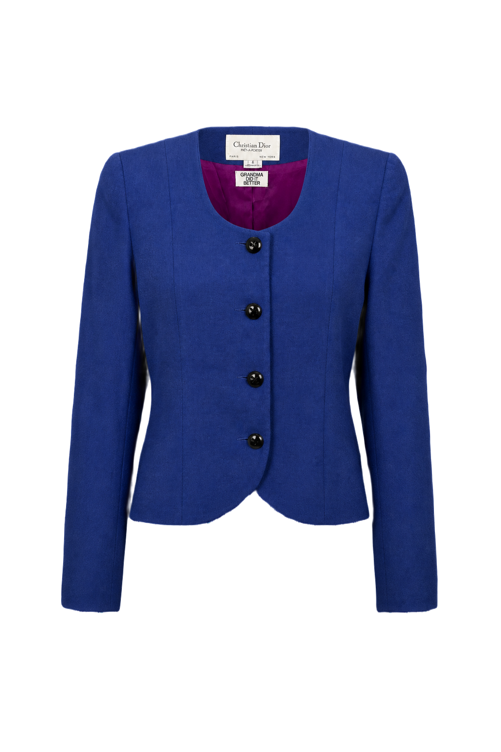 1980s Blue Wool Blazer - Front View