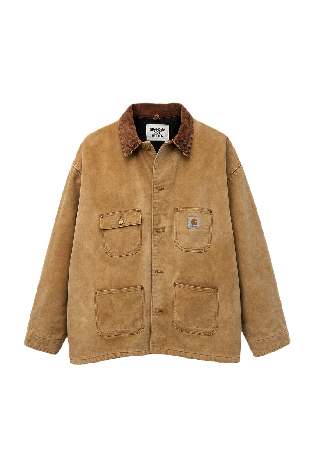 1990s Tan Cotton Canvas Jacket - Front View