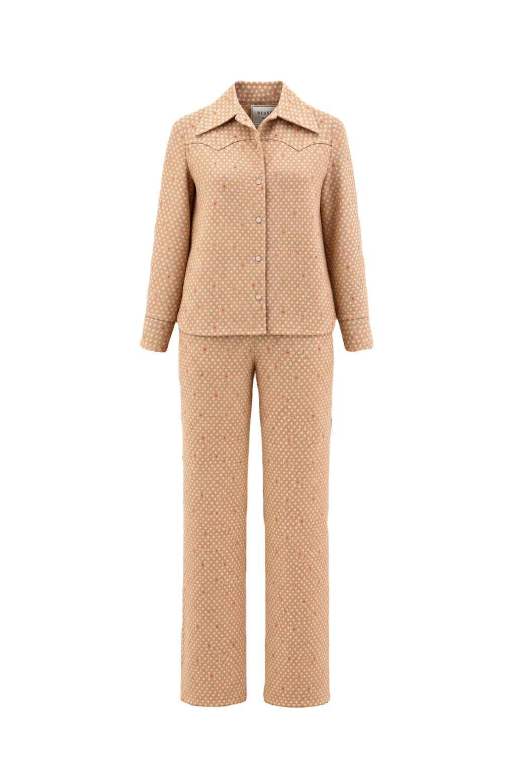 1960s Peach Polyester 2-Piece Set - Front View
