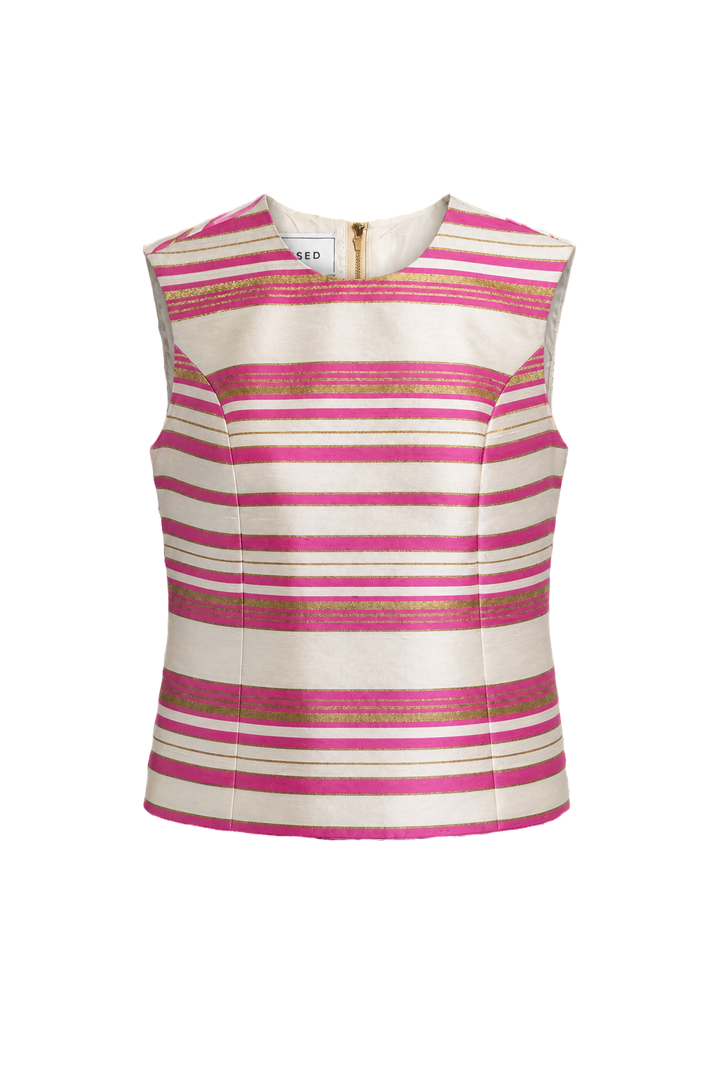 1960s Ivory Pink Unknown Blouse - Front View