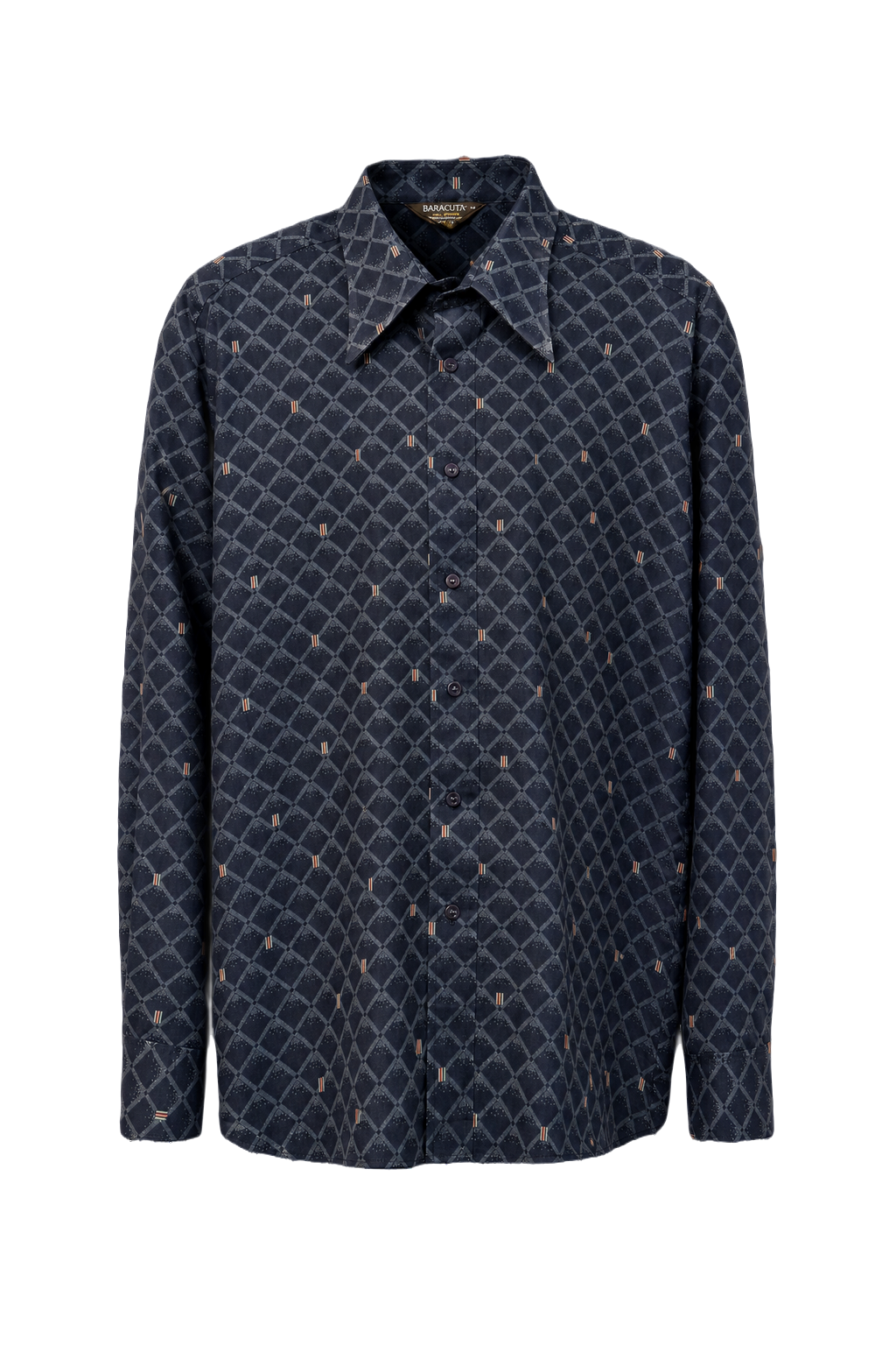 1980s Navy Blue Cotton Shirt - Front View