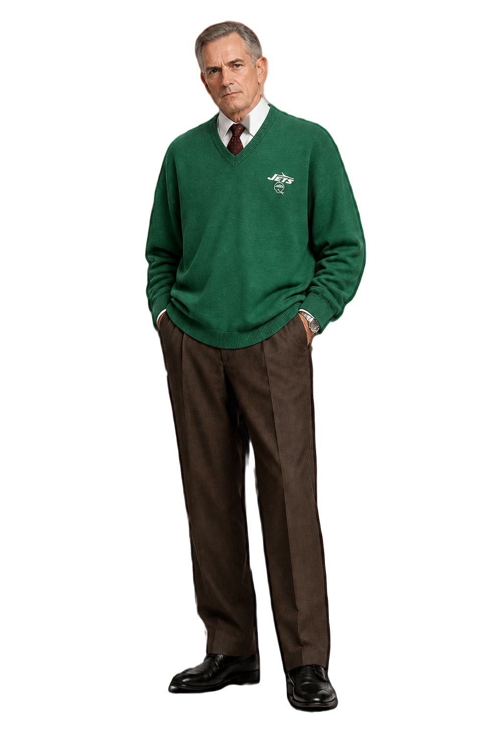 1990s Green Cotton Blend Sweater - Model