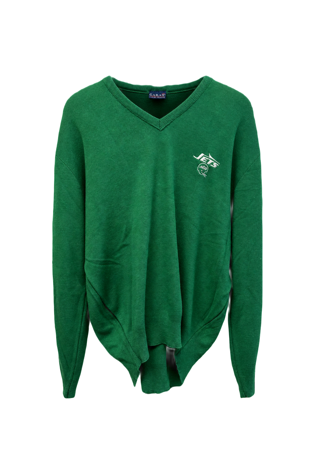 1990s Green Cotton Blend Sweater - Front View