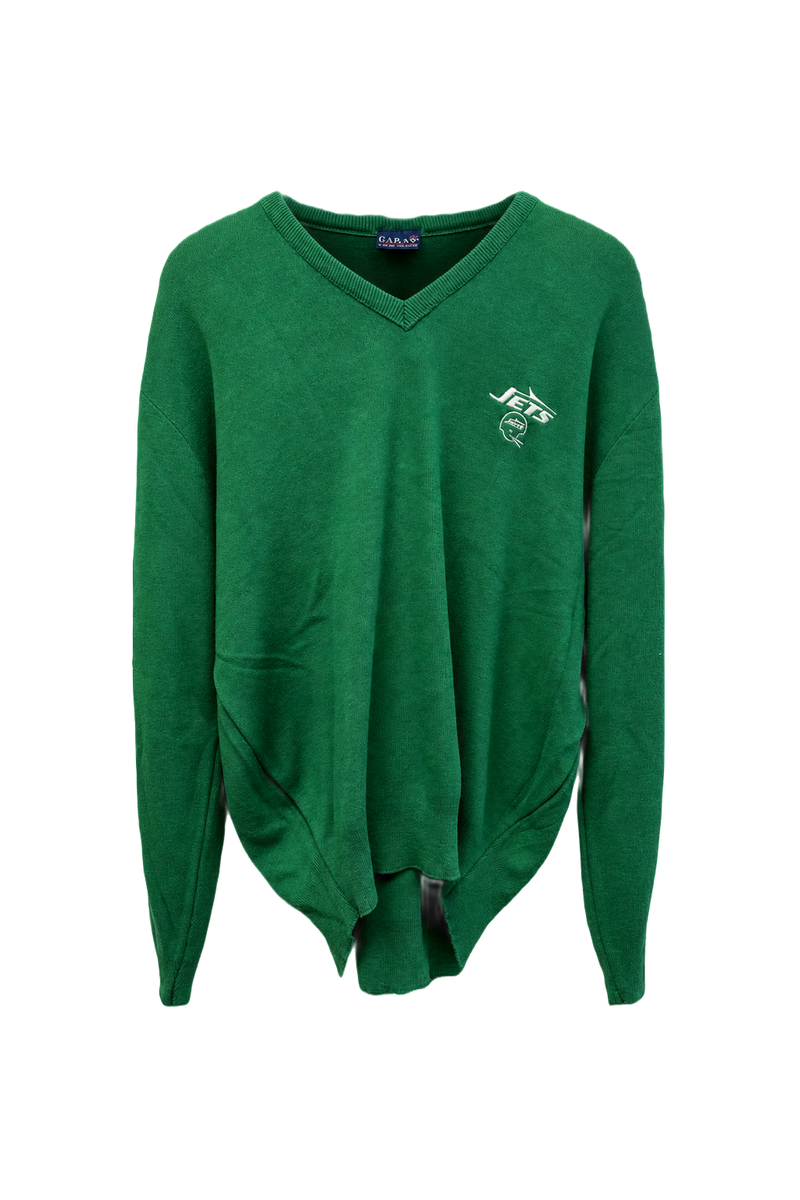 1990s Green Cotton Blend Sweater - Front View