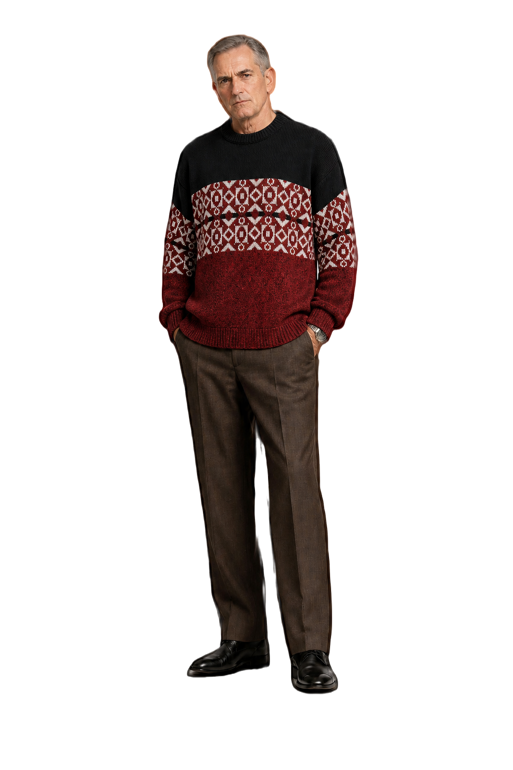 1990s Black Cotton Blend Sweater - Model