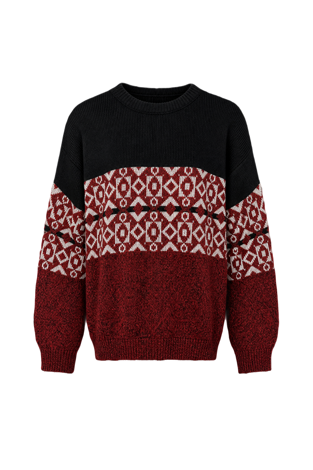 1990s Black Cotton Blend Sweater - Front View