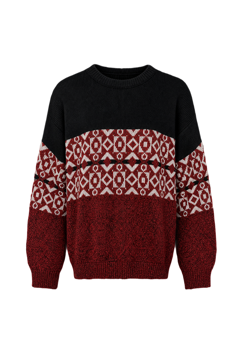 1990s Black Cotton Blend Sweater - Front View