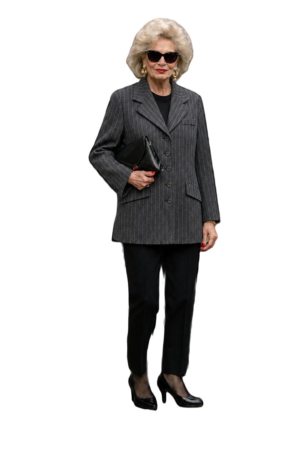 1980s Charcoal Grey Wool Blazer - Model