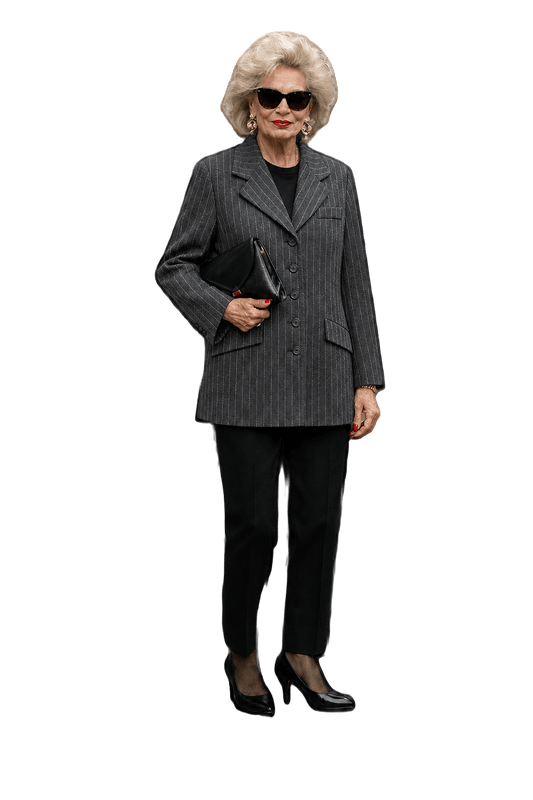 1980s Charcoal Grey Wool Blazer - Model