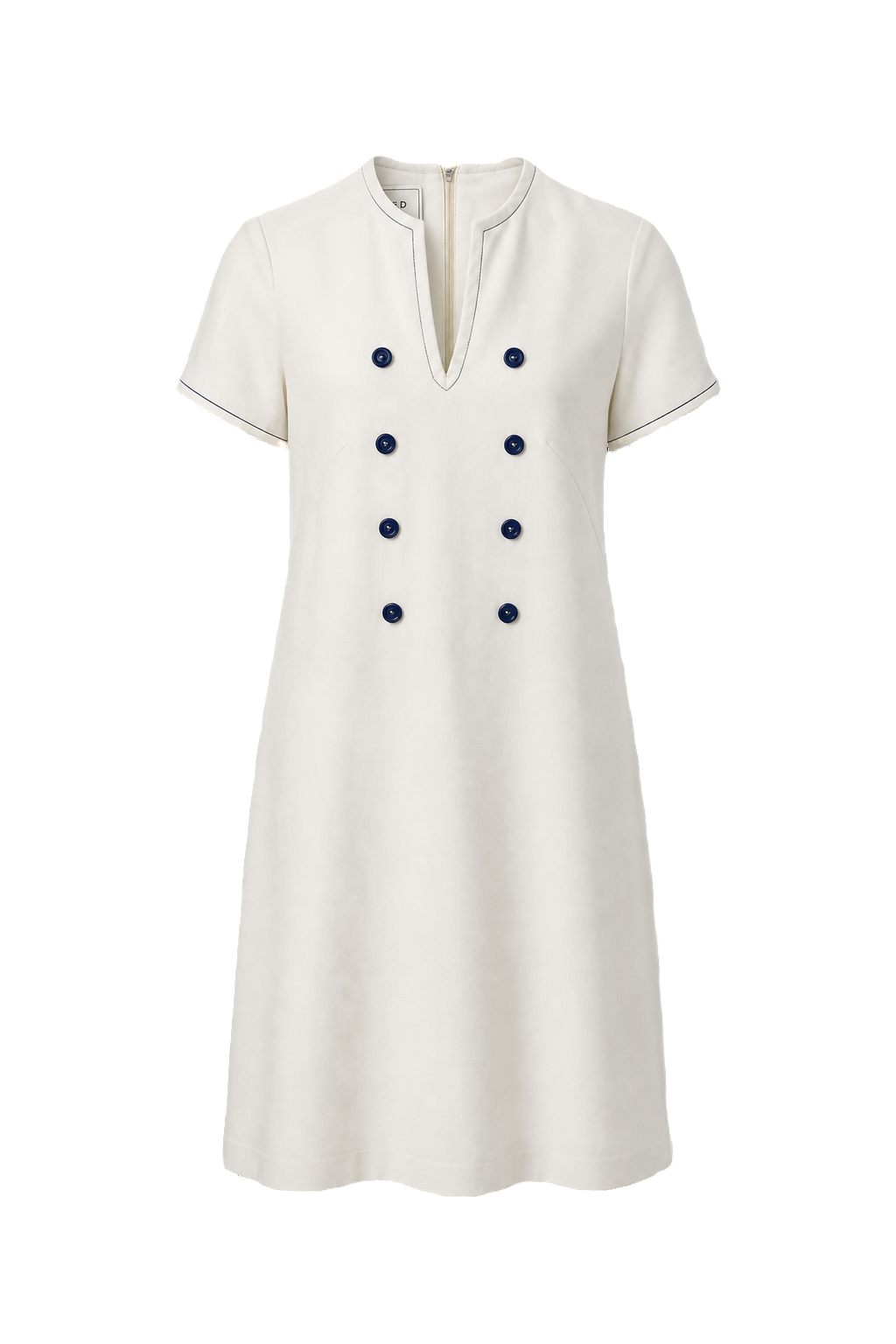 1990s White Polyester Dress - Front View
