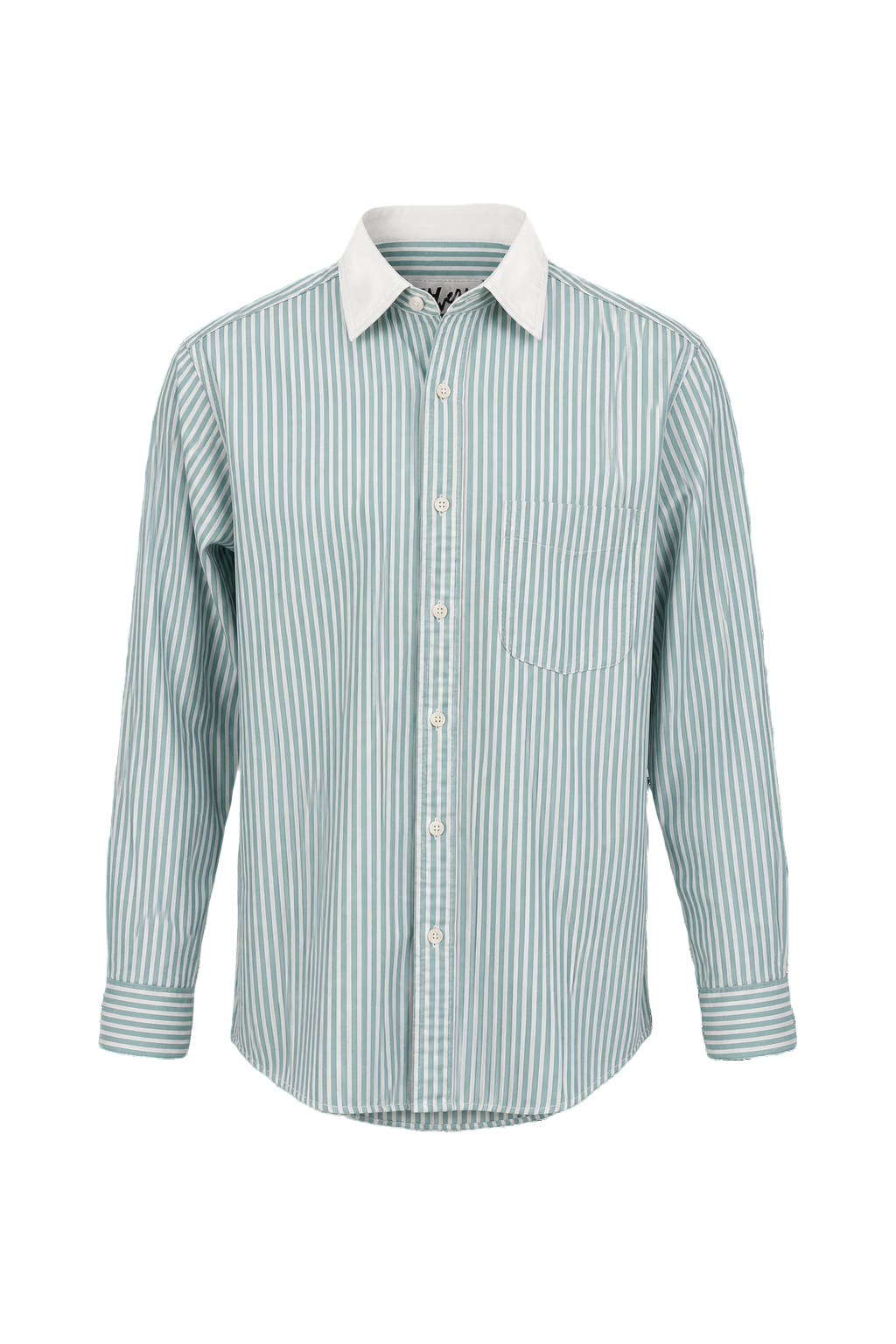 1970s Light Blue Cotton Shirt - Front View