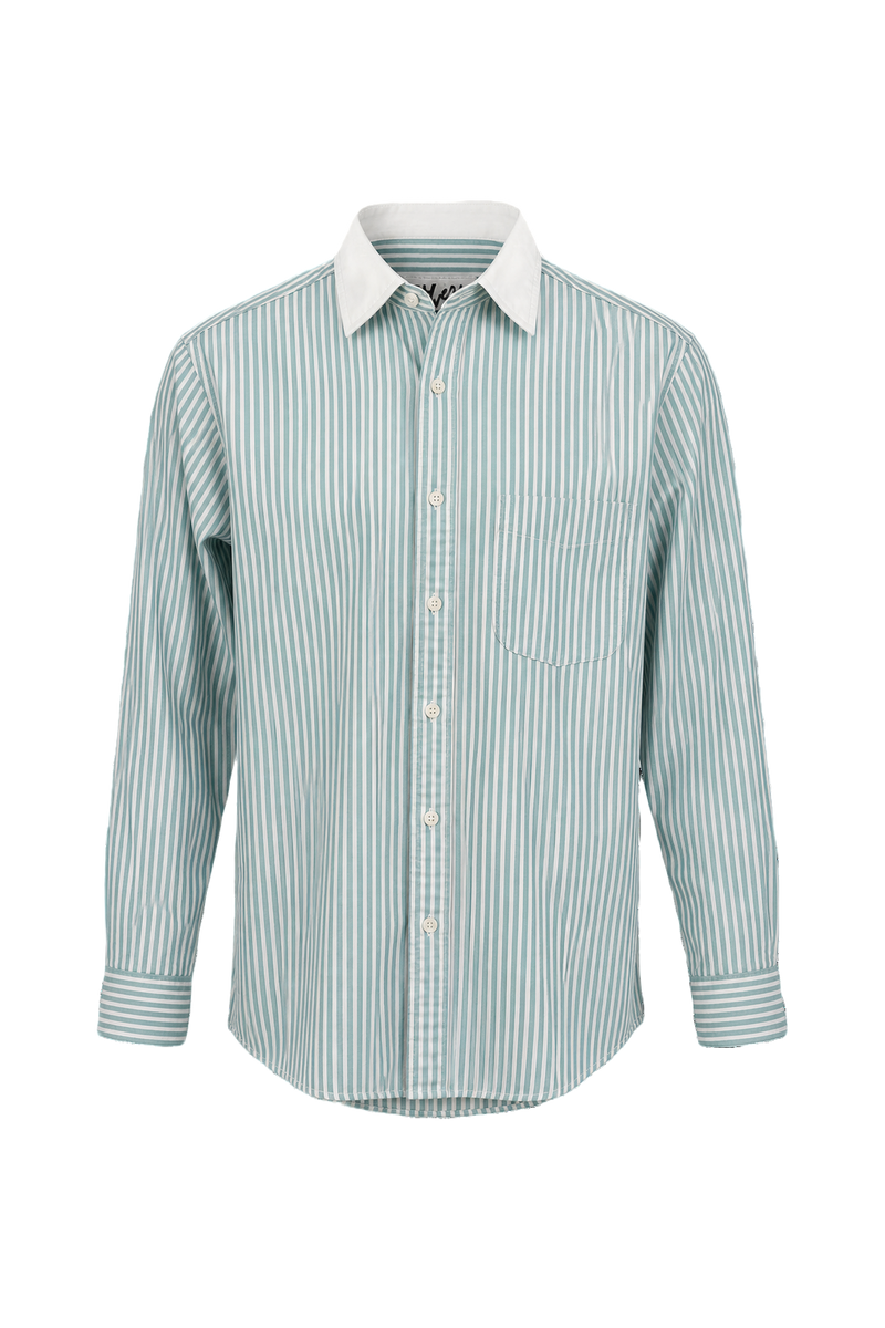 1970s Light Blue Cotton Shirt - Front View