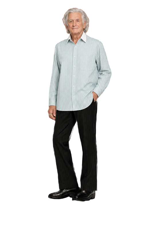 1970s Light Blue Cotton Shirt - Model