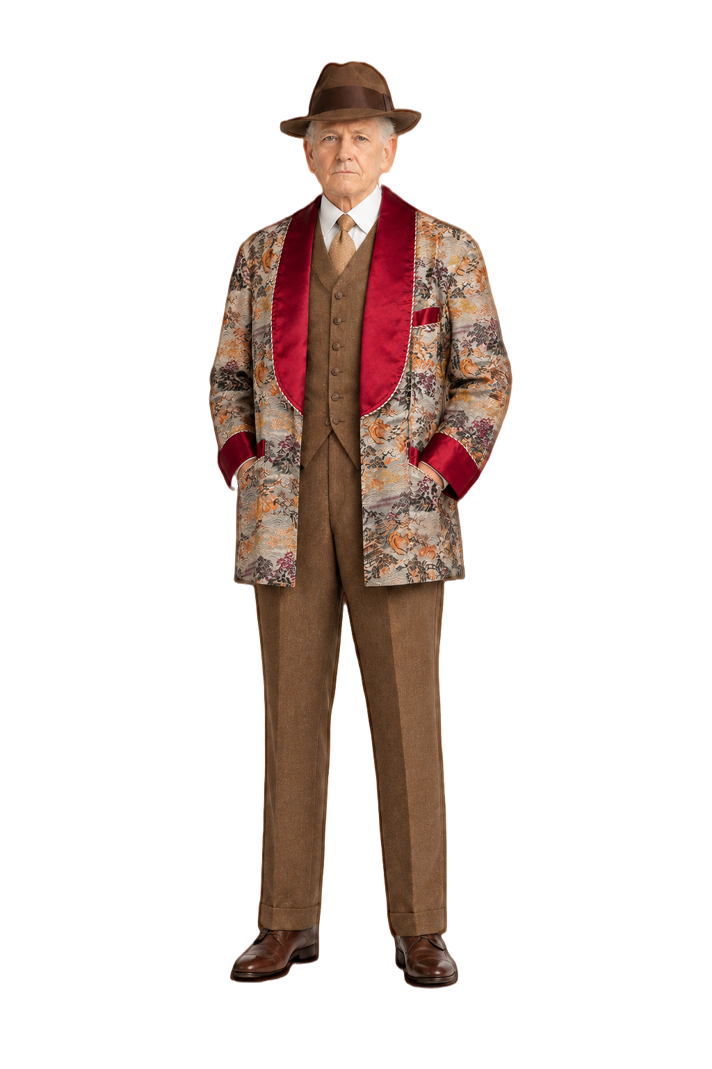1920s Multicolor Jacquard Jacket - Model