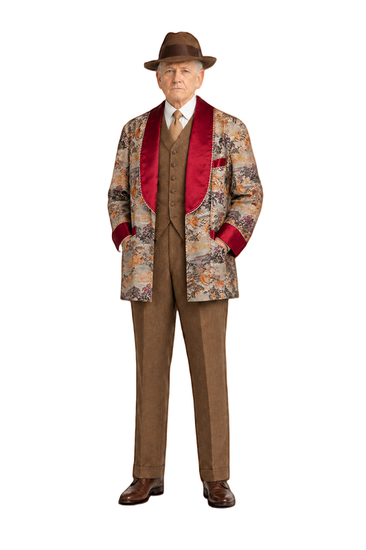 1920s Multicolor Jacquard Jacket - Model