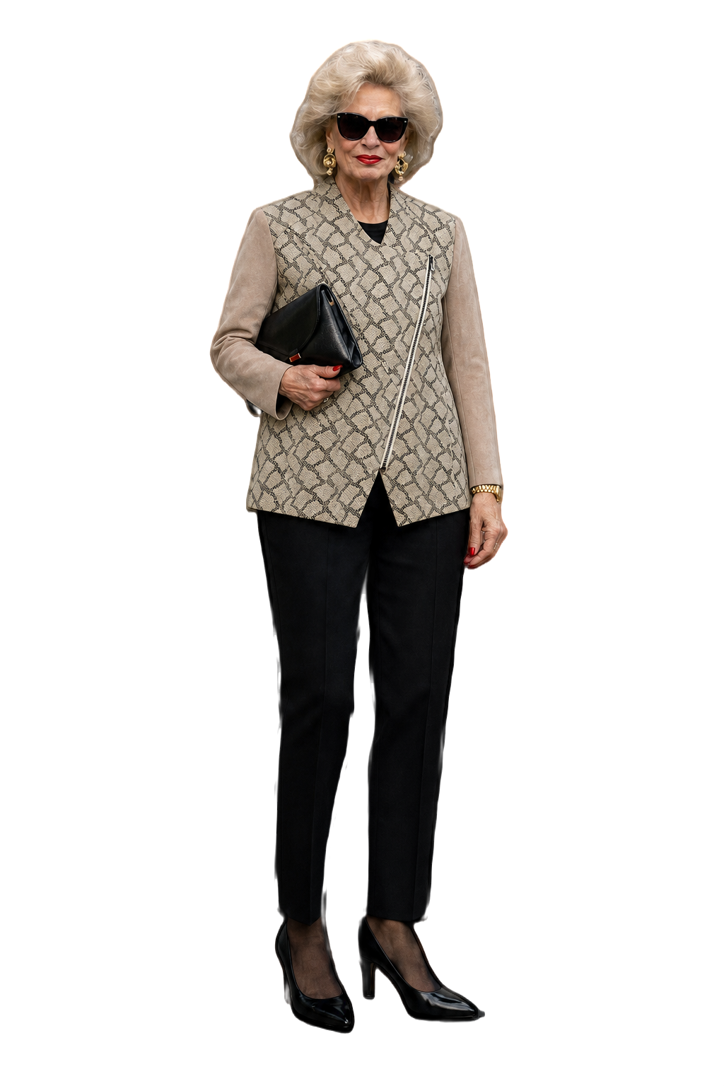 1980s Beige Cotton Blend Jacket - Model