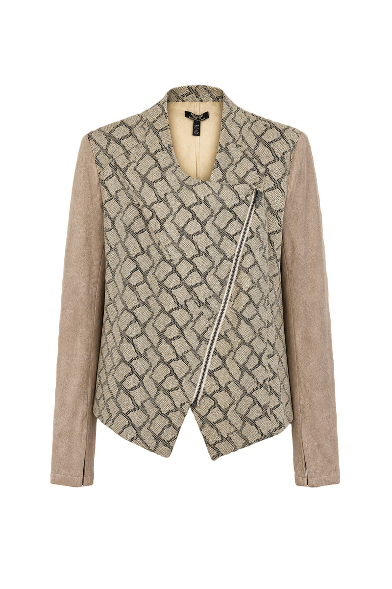 1980s Beige Cotton Blend Jacket - Front View