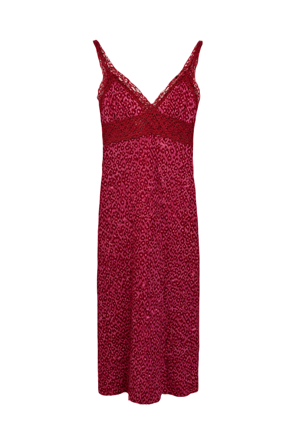 1990s Deep Pink Cotton Blend Slip Dress - Front View