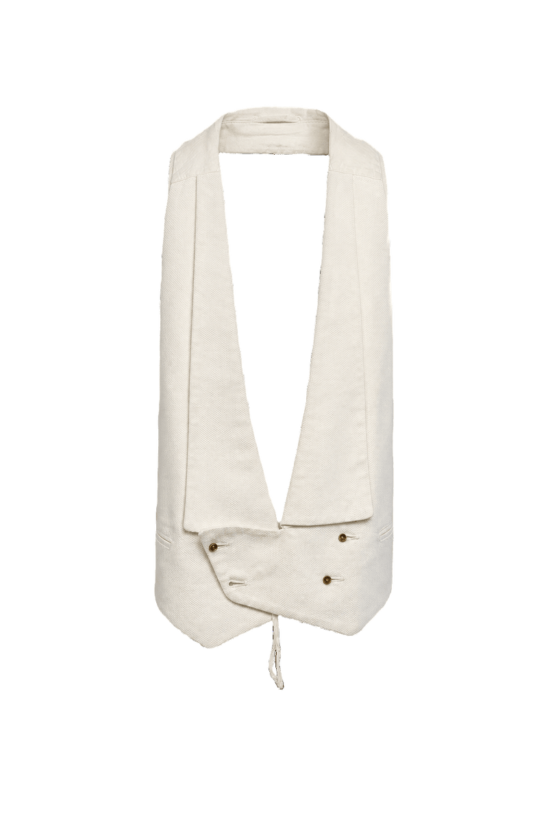 1970s White Cotton Vest - Front View